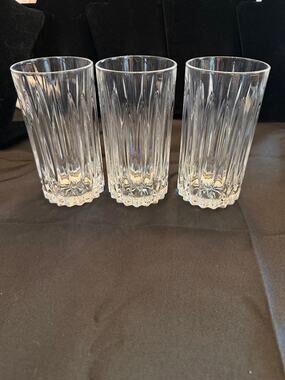 Vintage Cristal d'Arques Highball Durand Crystal 12oz Glasses, Set of 3